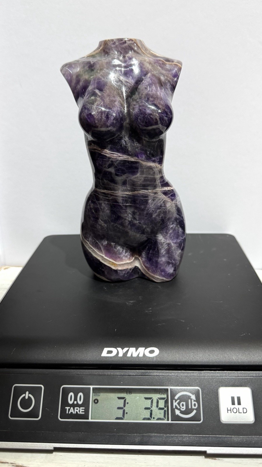 Dream Amethyst Goddess Body 7” Natural Stone Carving- Medium Sized