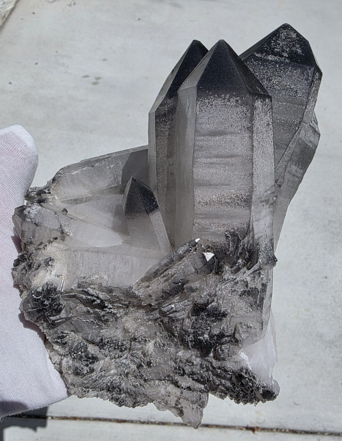 5LB 8″ Natural Smoky Quartz Crystal Cluster Phantom Point Specimen WITH STAND
