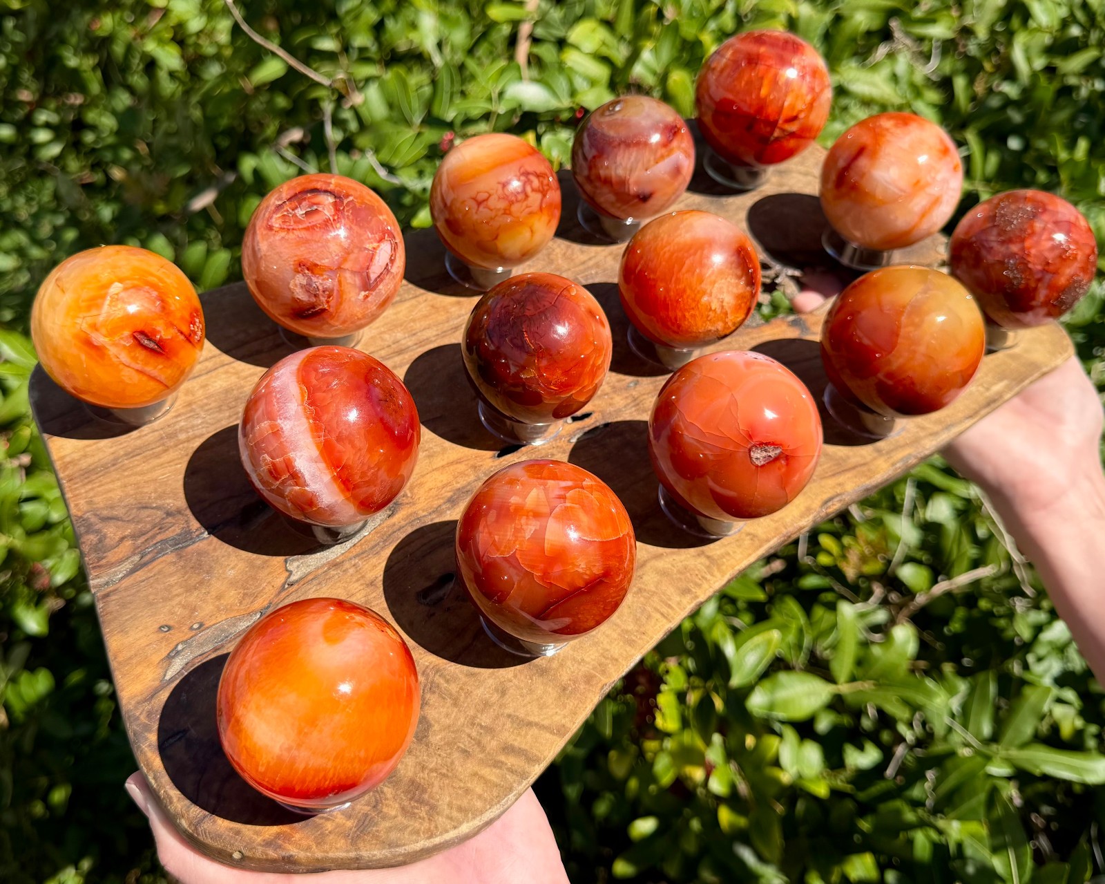 Carnelian Crystal Spheres, LARGE 1.5 – 2″ (Natural Carnelian Sphere & Stand)