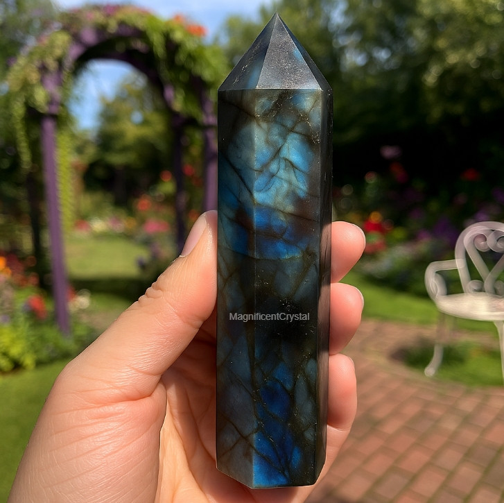 1PCLabradorite Tower Point Mineral Specimen Healing Crystal Stone Art Collection