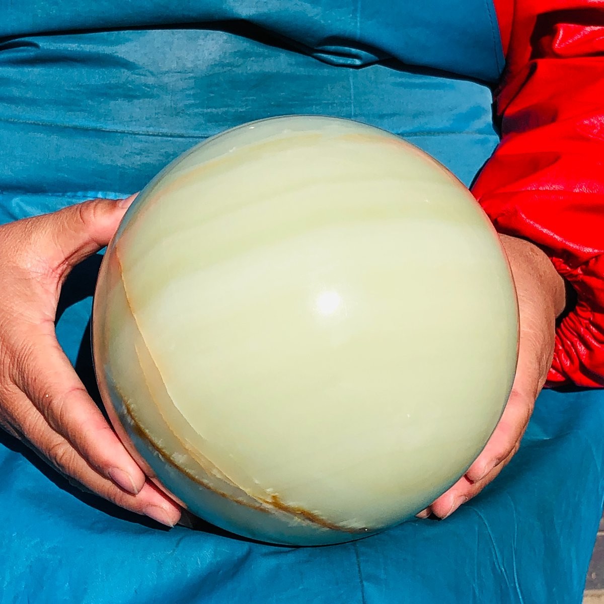13.59LB Natural Afghan Jade Crystal Sphere Healing Gemstone Ball reiki healing