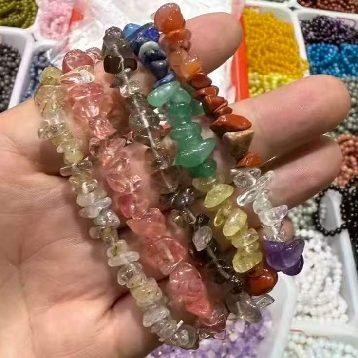 10pcs Reiki treatment Crystal Quartz Natural Stone Bracelet Charm Raw chip