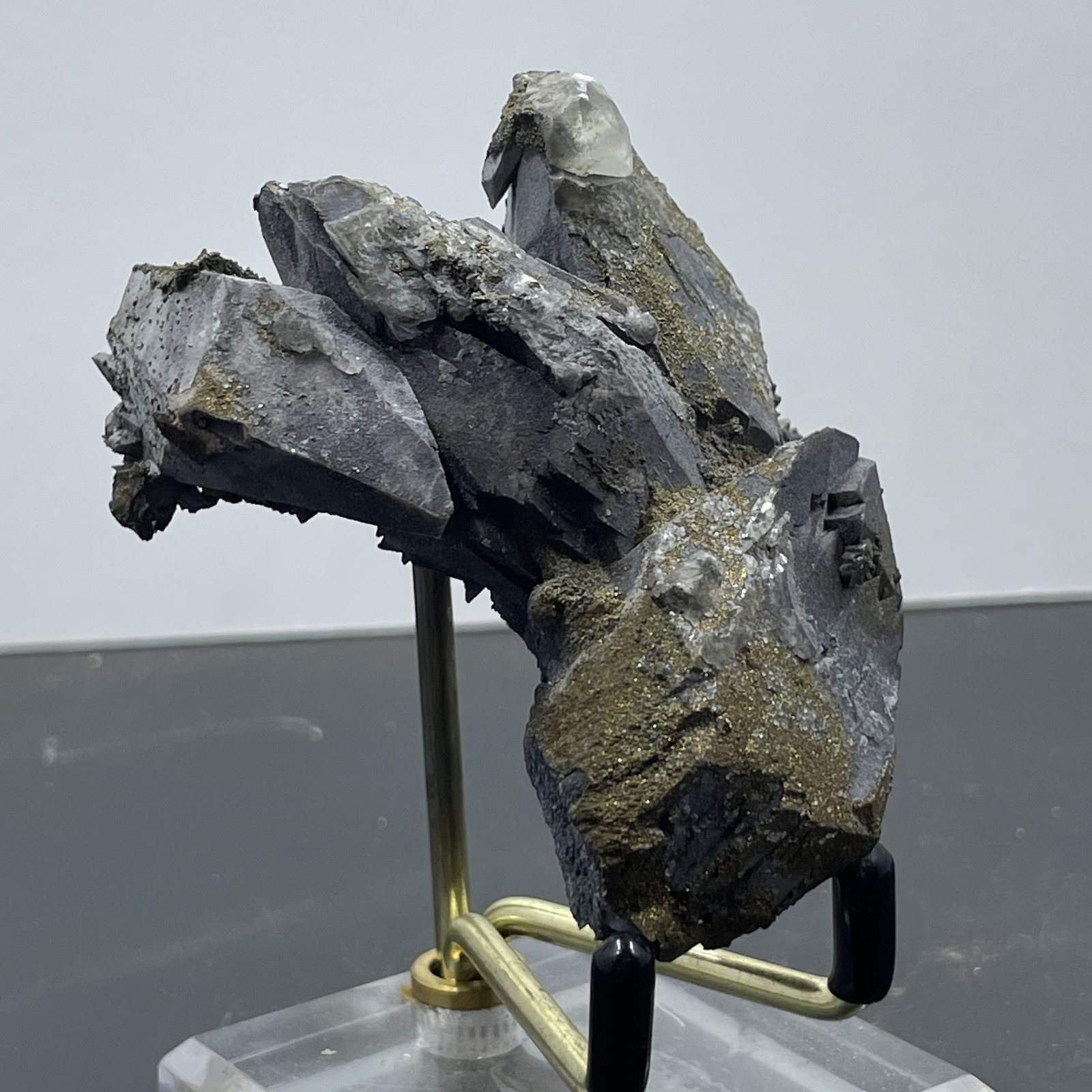 Dogtooth Calcite with Pyrite Crystal Cluster Specimen Mineral