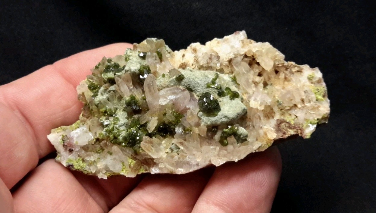 2.75″ EPIDOTE on QUARTZ from the Mibladen Mining District, Khénifra, Morocco
