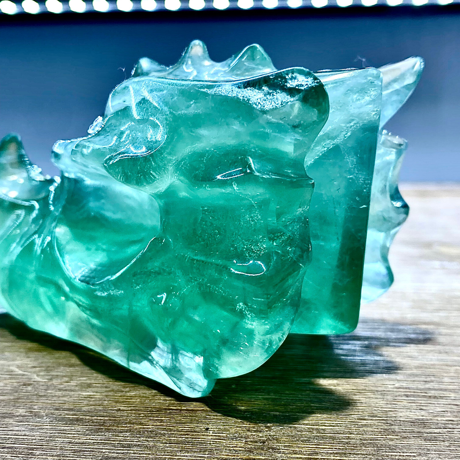 355G Natural fluorite quartz products, hand carved and polished spiritual orname