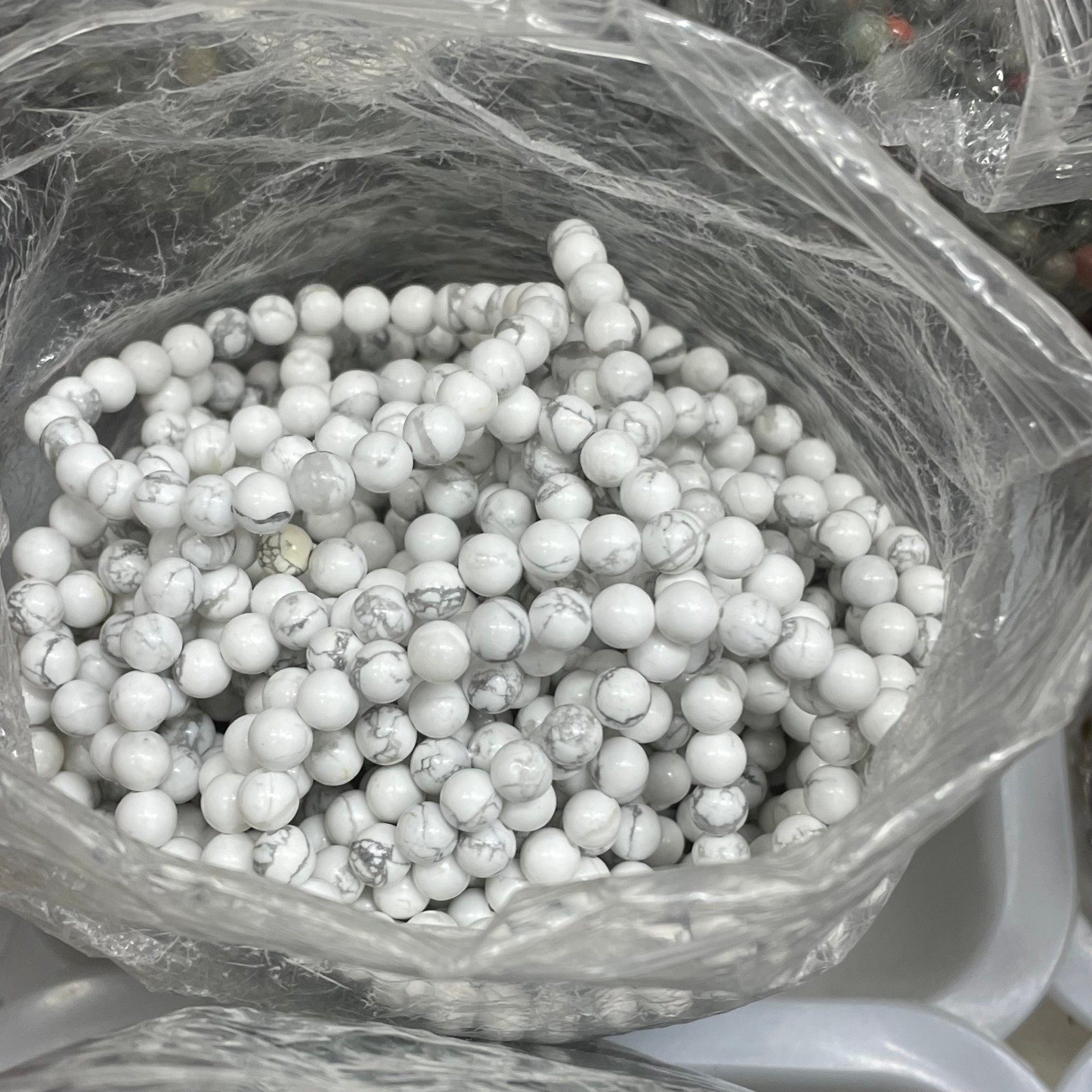6mm 10pcs Wholesale Natural Energy Stone White TurquoiseBeaded Stretch Bracelet