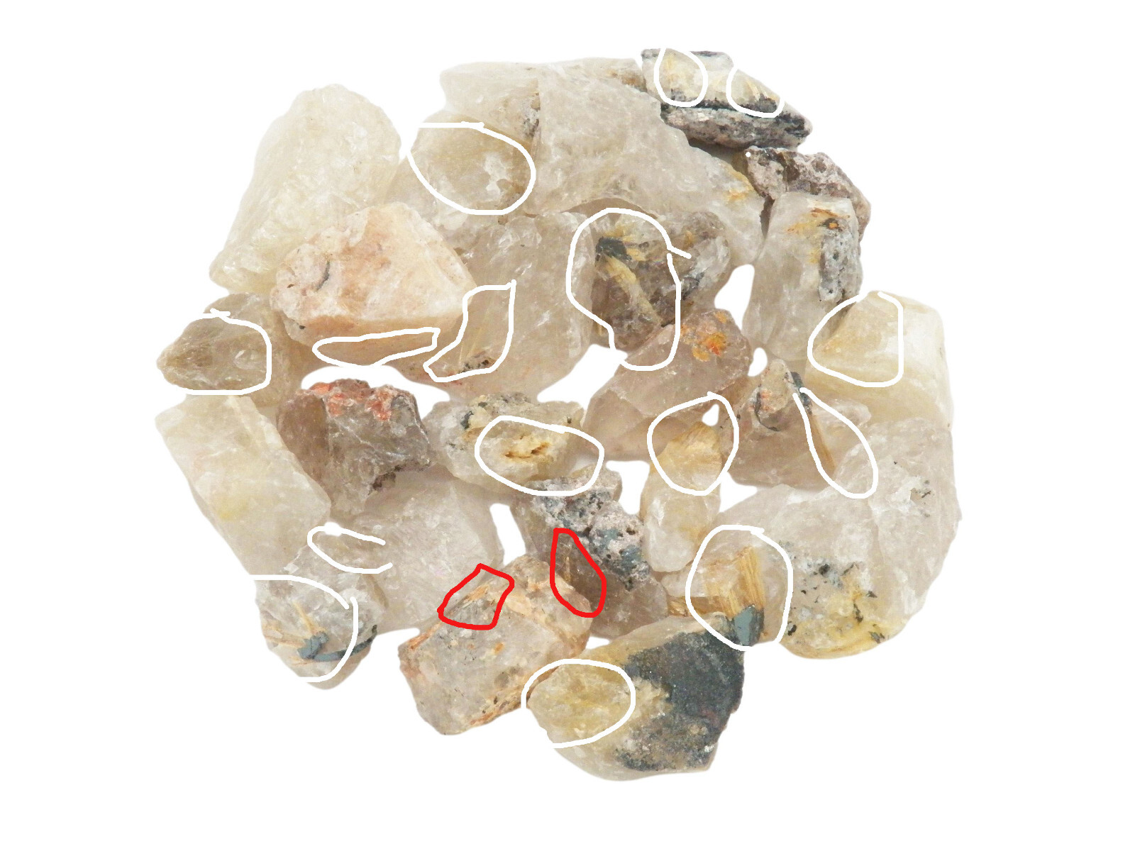 8 oz Quartz Rutilated Quartz Rutile Rough Tumbling Rock from Brazil 1/2 lb