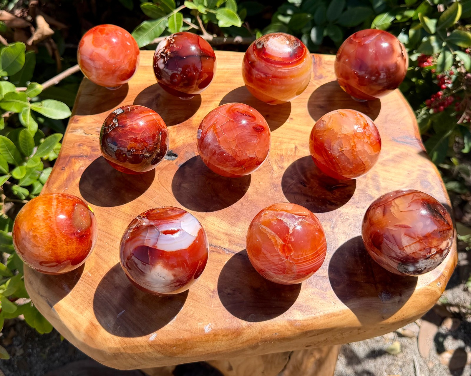 Carnelian Crystal Spheres, LARGE 1.5 – 2″ (Natural Carnelian Sphere & Stand)