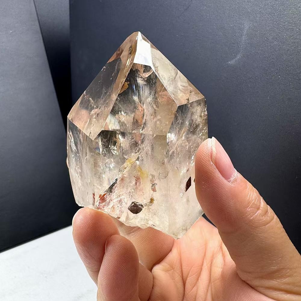 290g Natural Rainbow Smoky Quartz Obelisk Crystal Mineral Reiki Decor