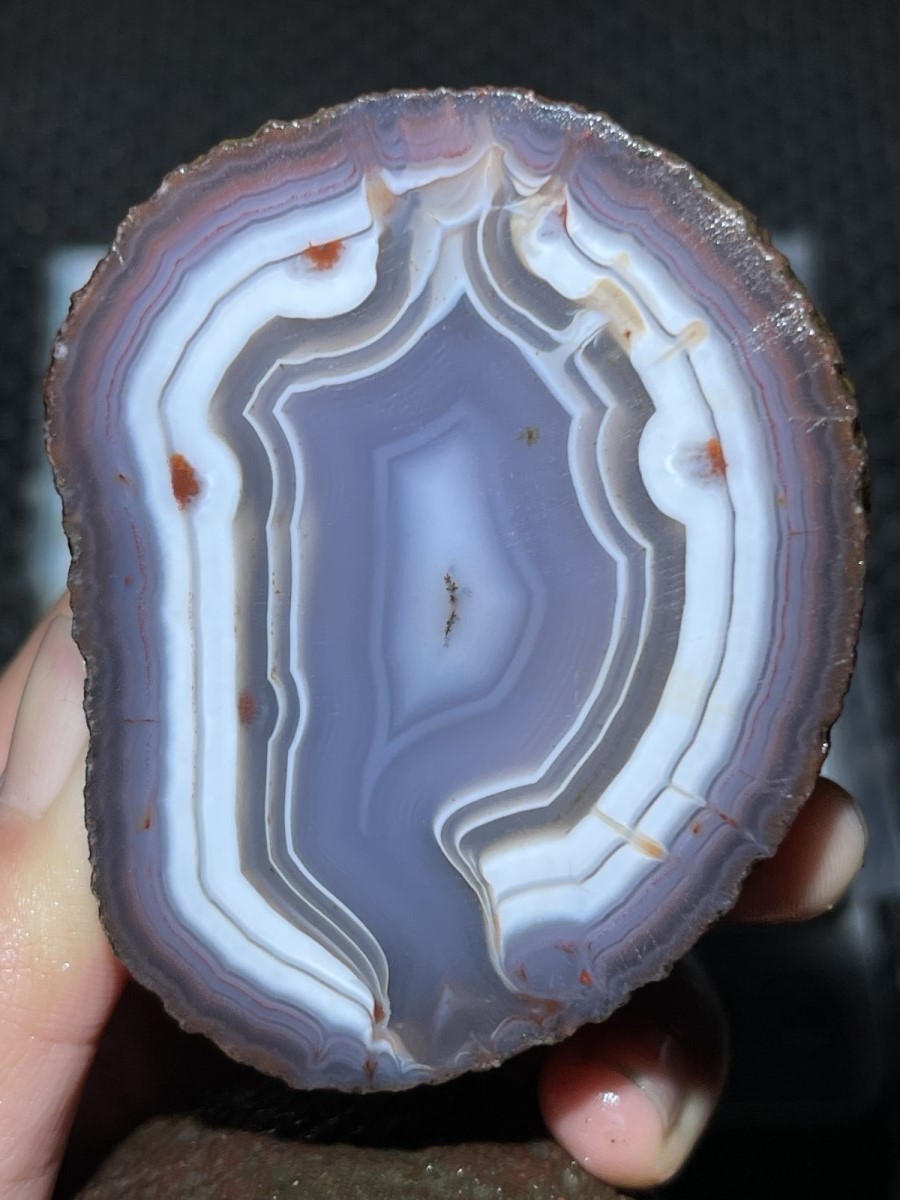 1pair China Agate Crystal Geodes Slices Natural Warring States Red 302g 7
