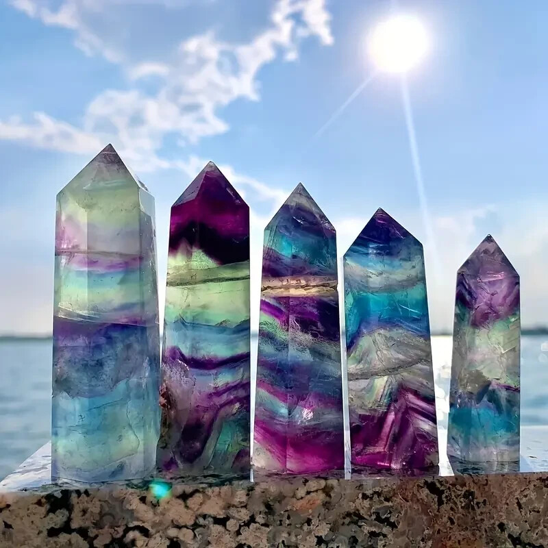 40 Choices Natural Crystal Tower Point Healing Charka Obelisk Ornament-3.1”+