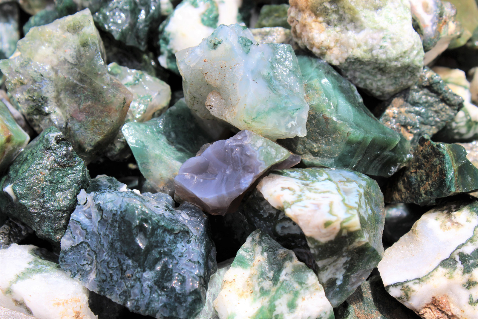 5 lb HUGE Bulk Lot Natural Rough Moss Agate (Raw Rock Stone Crystal Healing)