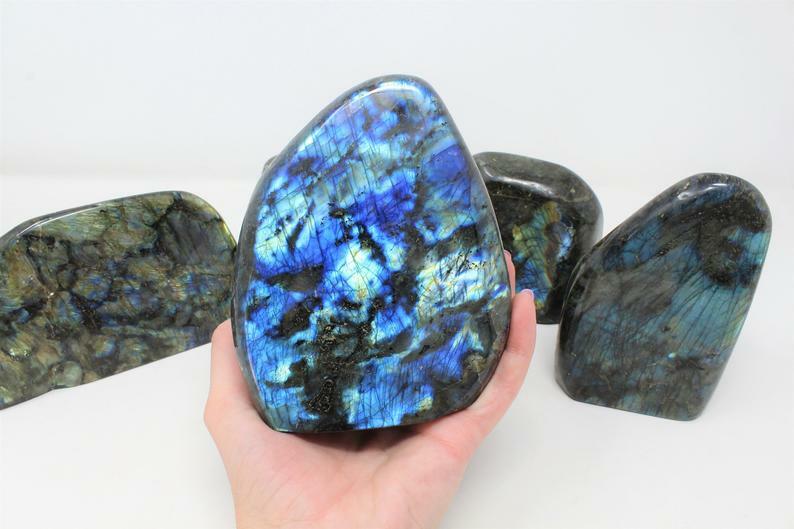 XS-XXL Labradorite Polished Freeform, Free Standing Cut Base, Specimens
