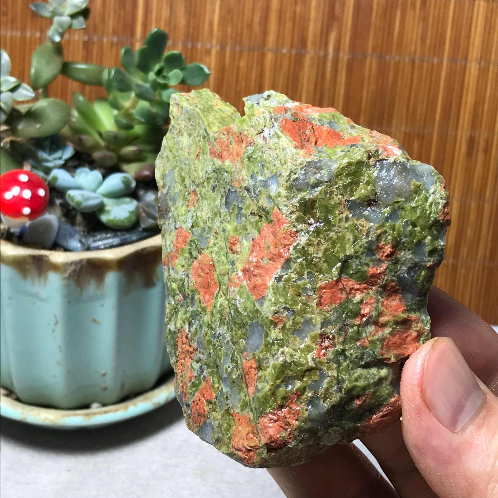 152g Natural Unakite Crystal gemstone Rough Mineral Specimen healing A6364