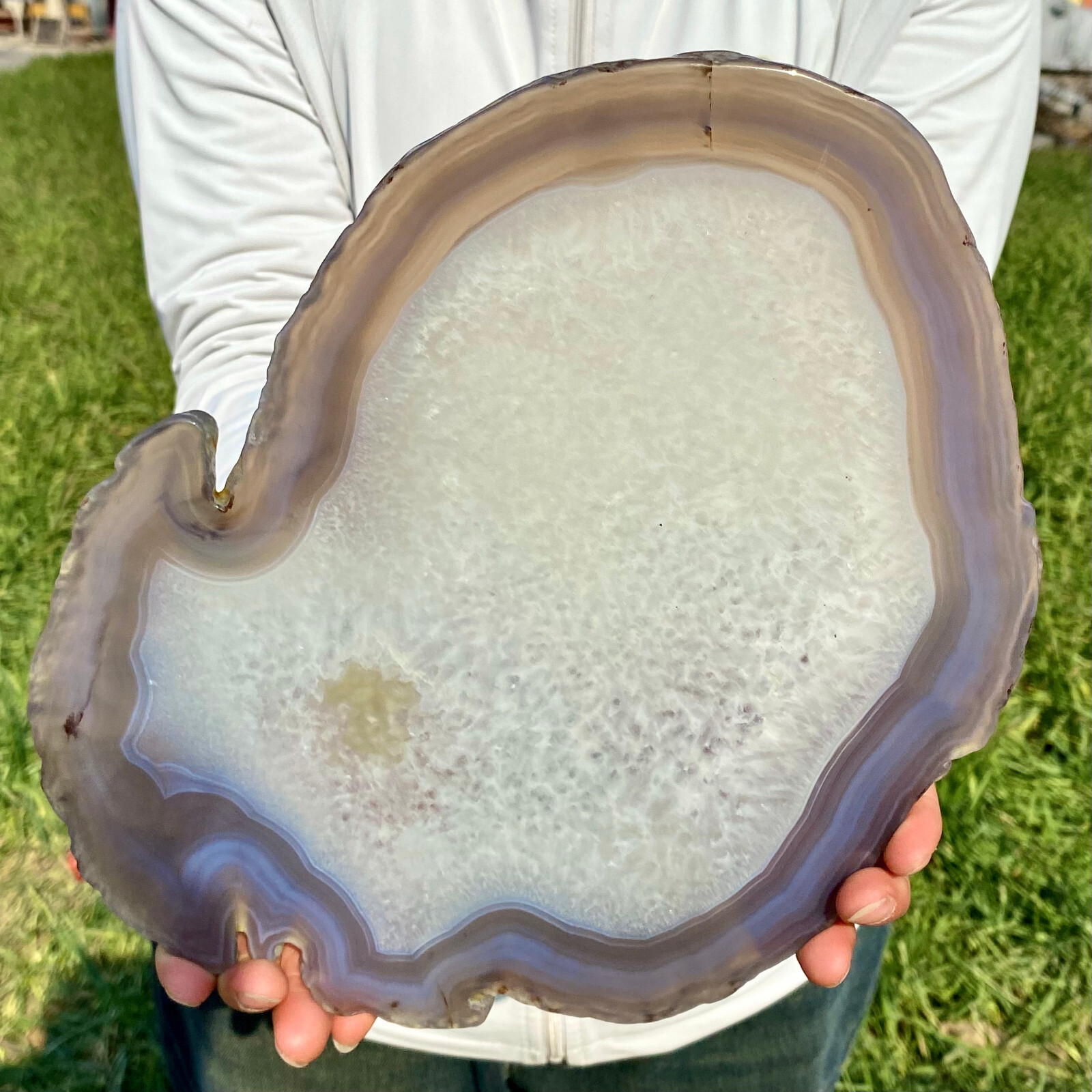 2.93LB Natural Agate Slice Quartz Crystal Hand-cut Slab Ore Specimen Healing