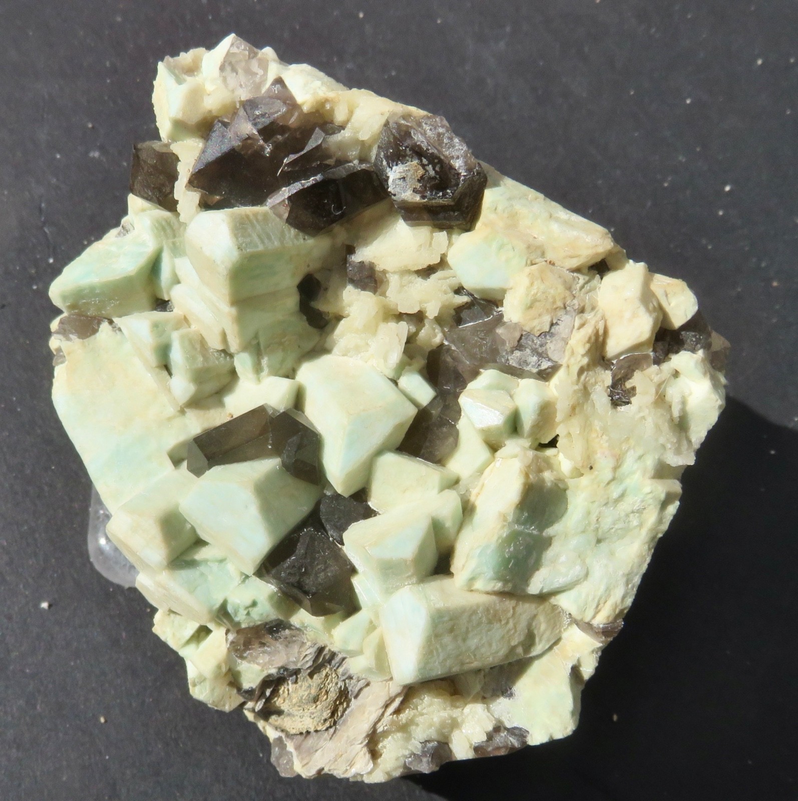 AMAZONITE , ALBITE, SMOKY QUARTZ CRYSTALS – MOAT MOUNTAIN – CONWAY, N.H.