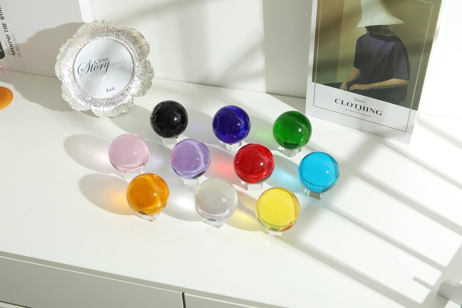 50mm K9 Crystal Ball Sphere – Elegant Suncatcher with Free Stand for Home Decor