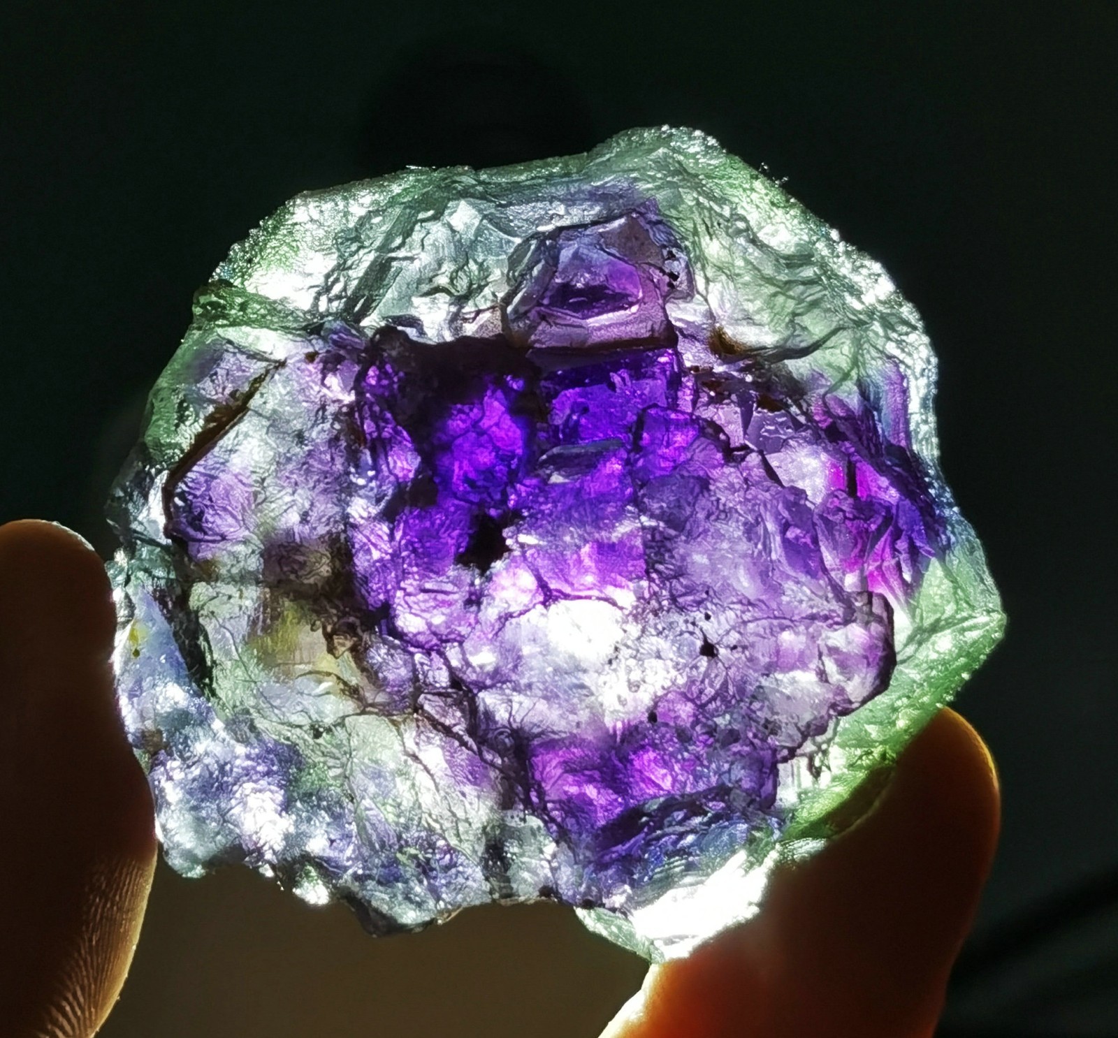 Natural Transparent Purple Window Fluorite Mineral Specimen China