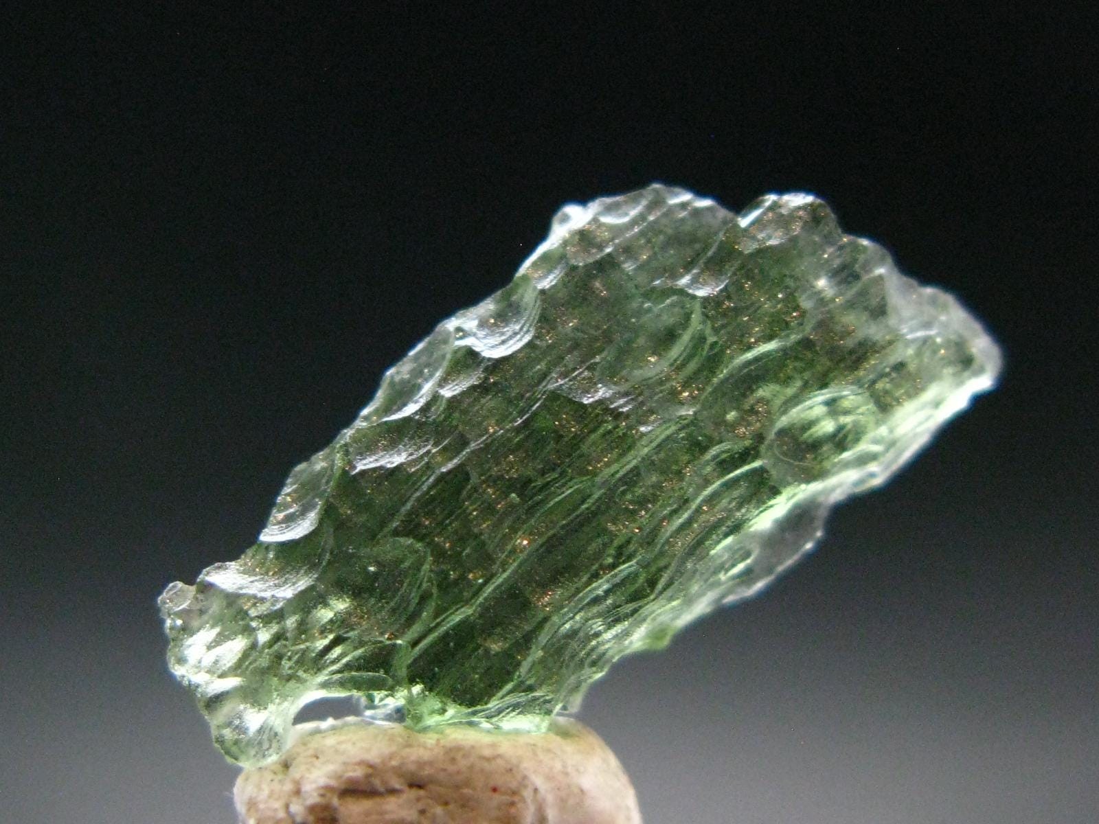 Moldavite Tektite Raw Piece from Czech Republic – 0.8″ – 5.0 Carats – 1.0 Grams