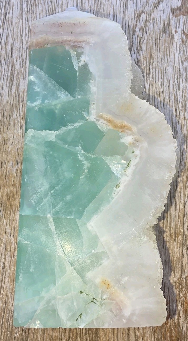Natural Green Fluorite Tower 2lbs 6oz 6 1/2 In cut slab
