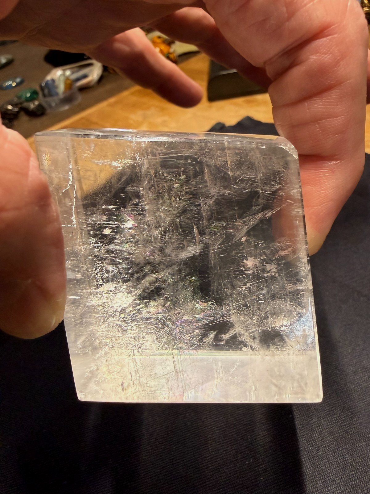 Calcite Rhombus Translucent Crystal Gemstone Cube Specimen 000