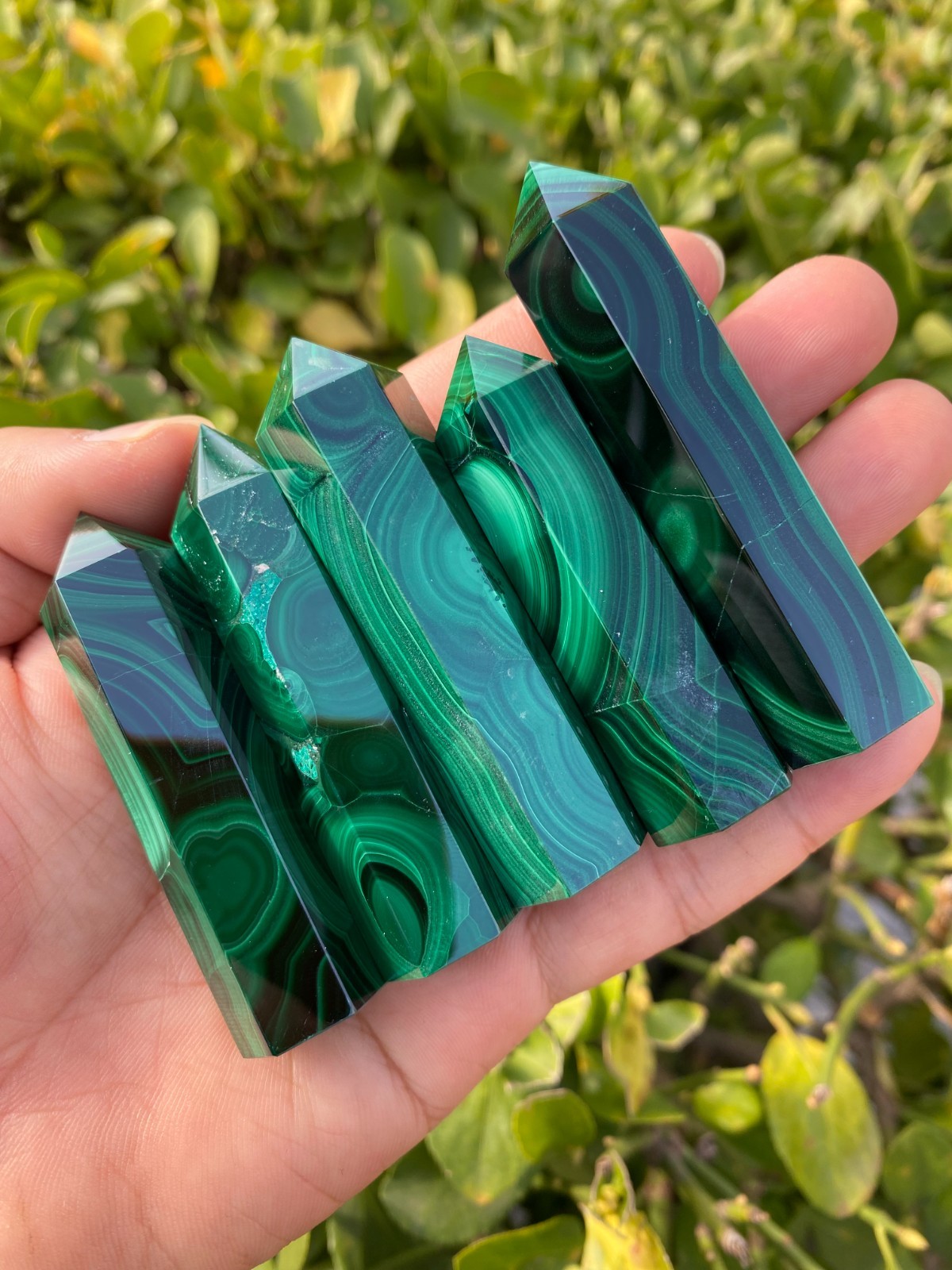1pc Top Natural Malachite Quartz Obelisk Crystals Tower Chakras Point healing