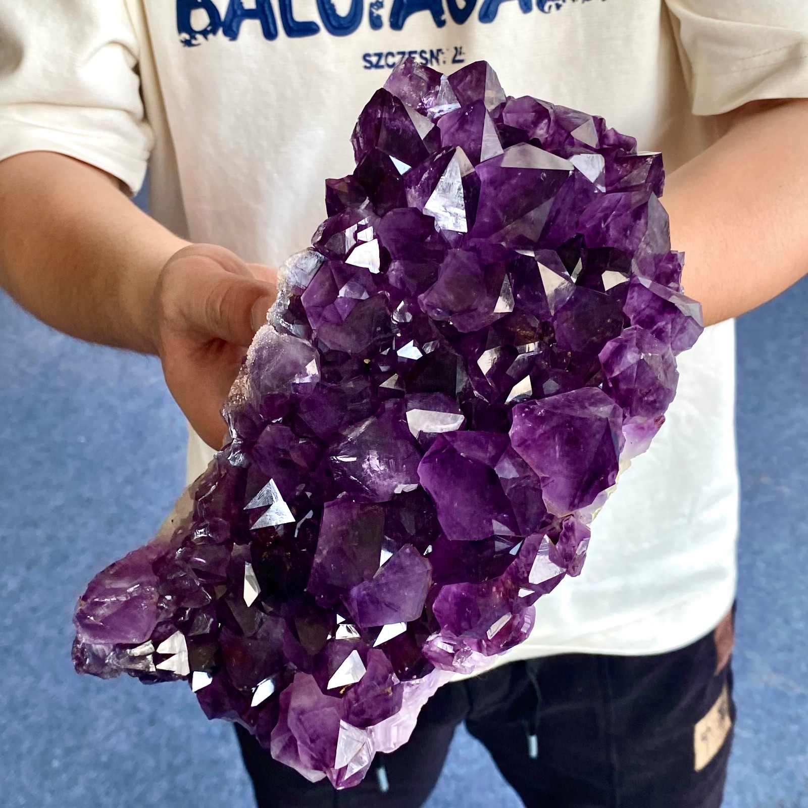6.38LB Large Natural Amethyst geode quartz cluster crystal specimen Healing.