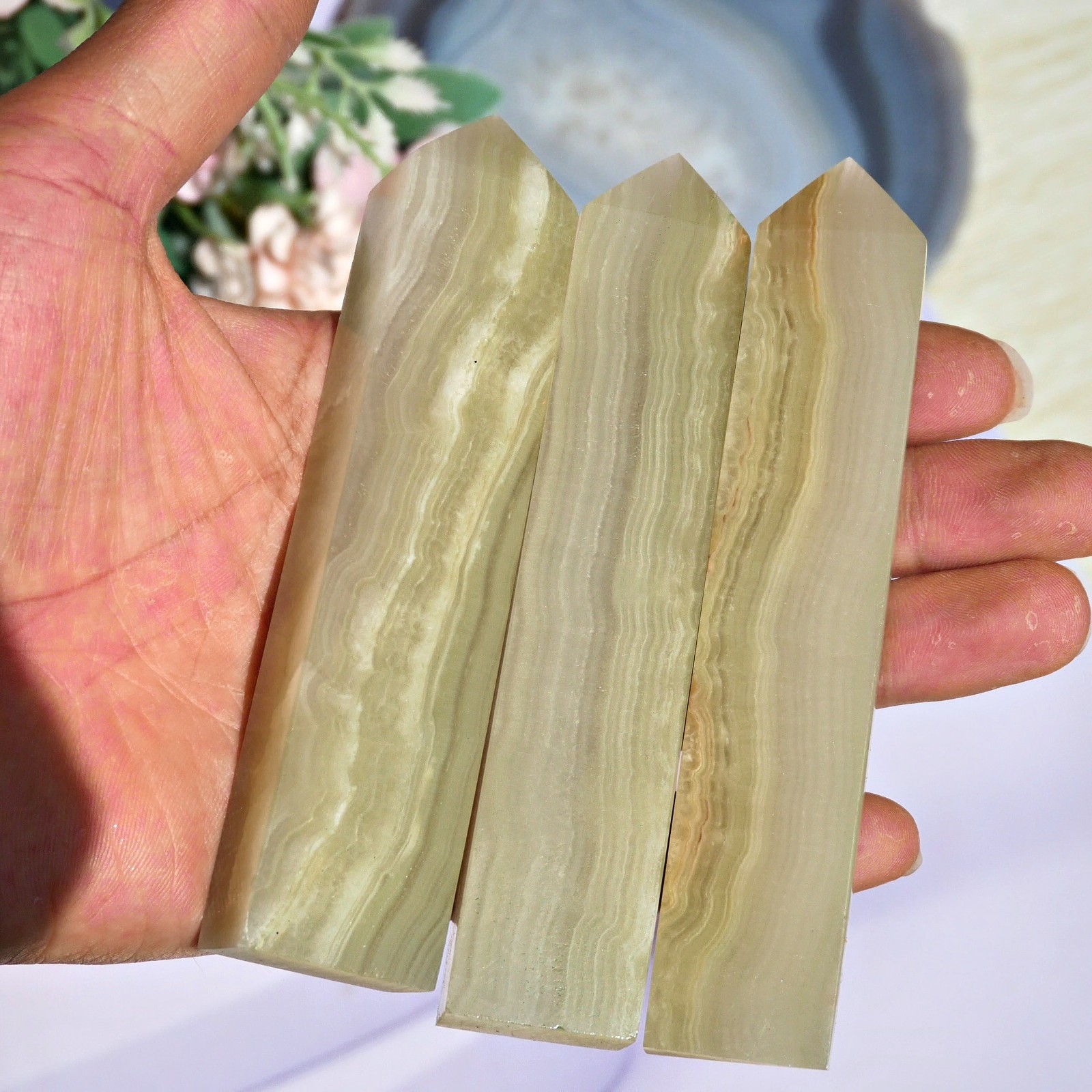 Afghan Jade Green Obelisk 11cm Natural Crystal Tower Polished Healing Gems 1PC