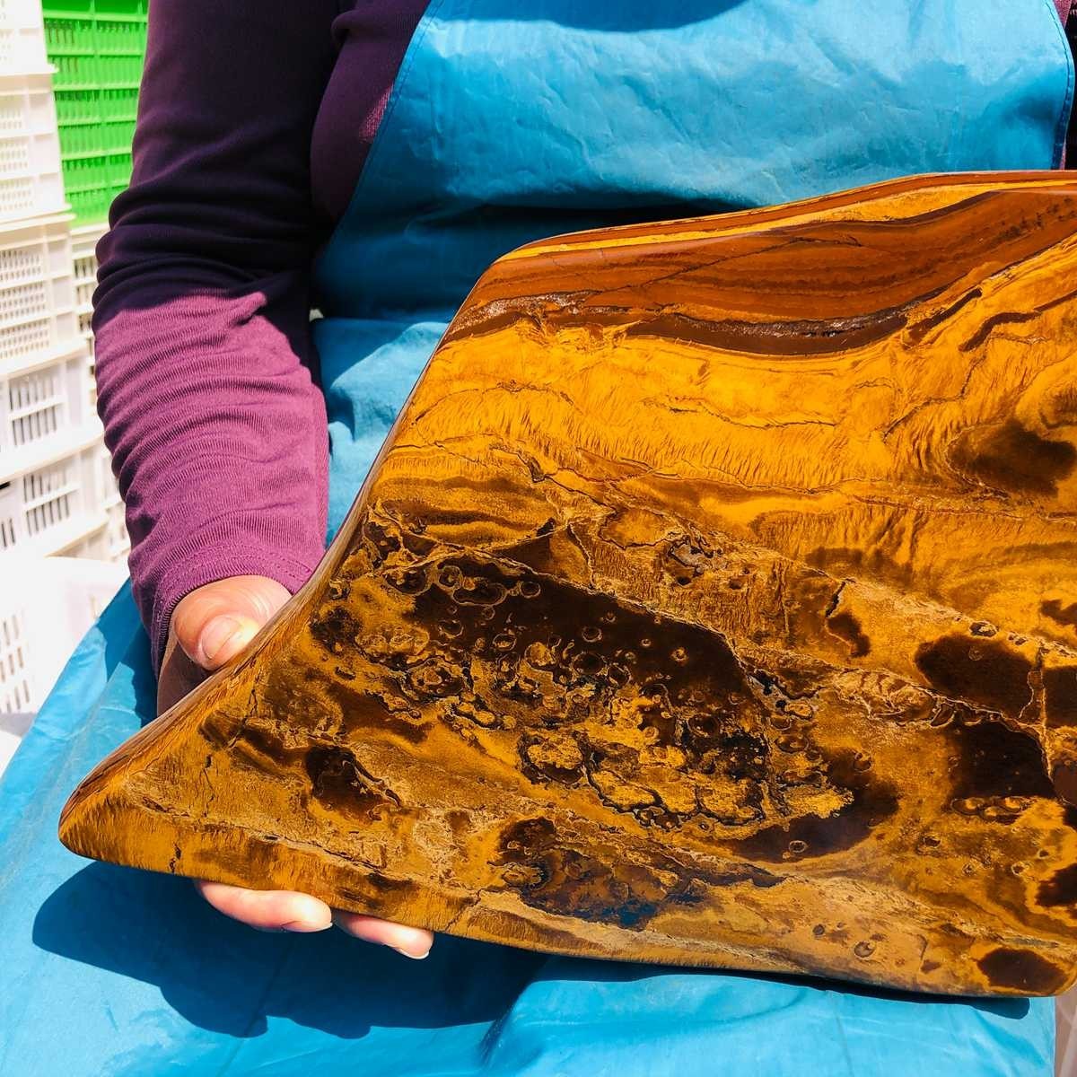 5480G Large Natural Tiger’s Eye Quartz Crystal Rough Mineral Specimen MH5324