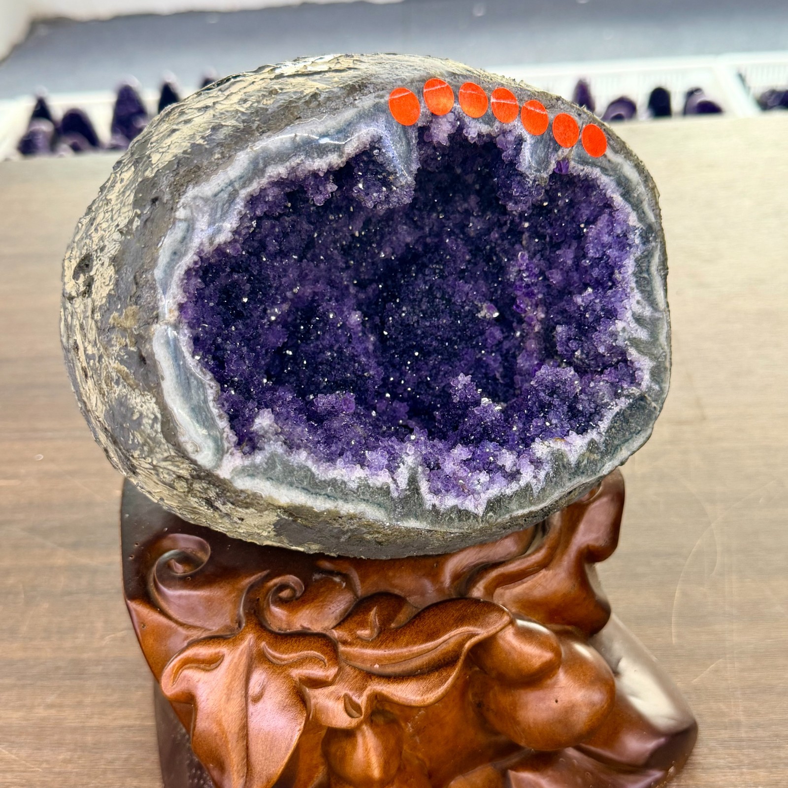 11.22lb Natural Amethyst Treasure Basin Quartz Geode Cluster Healing Decoration
