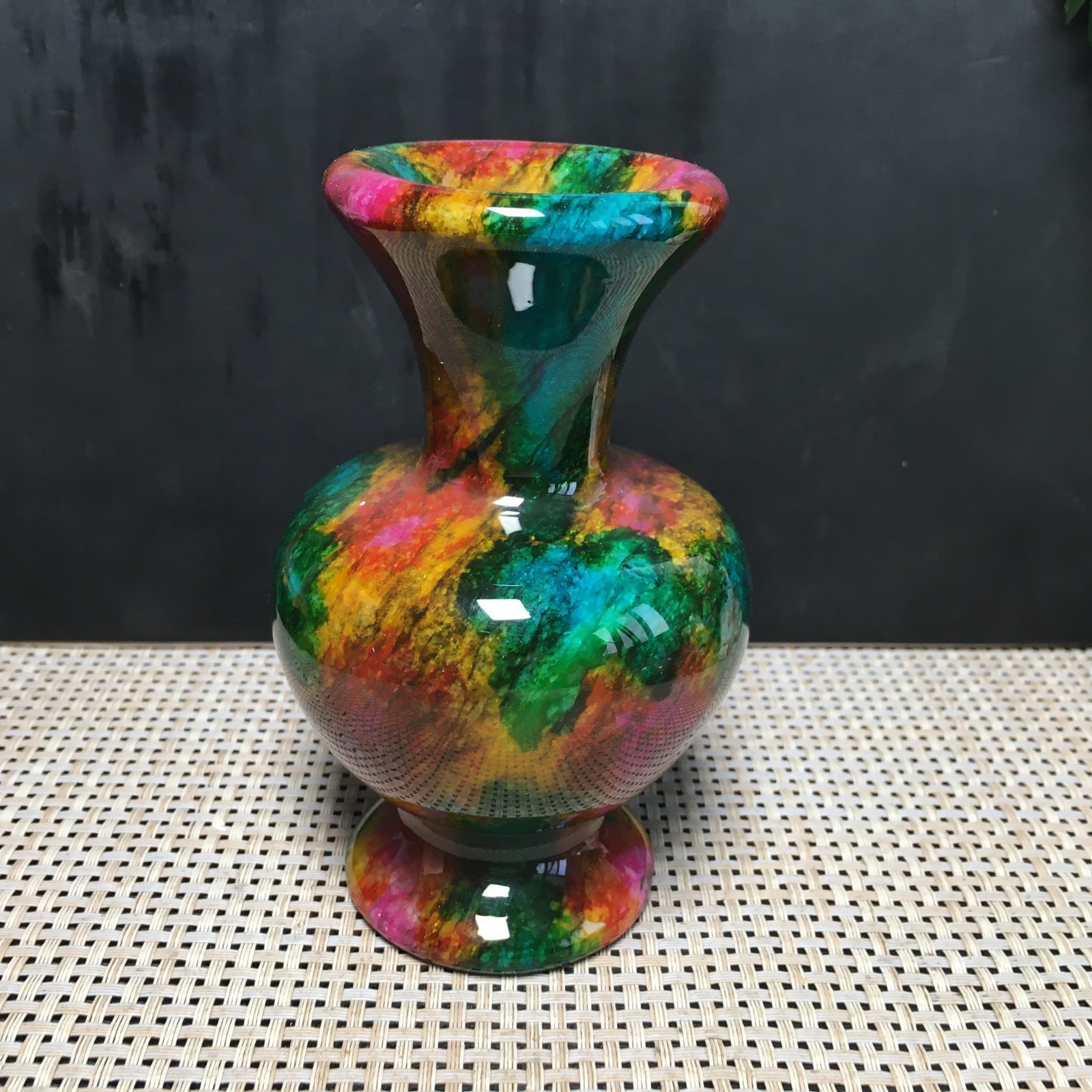 830g Natural “Seven Colors Jade” vase specimen -Taiwan China 05