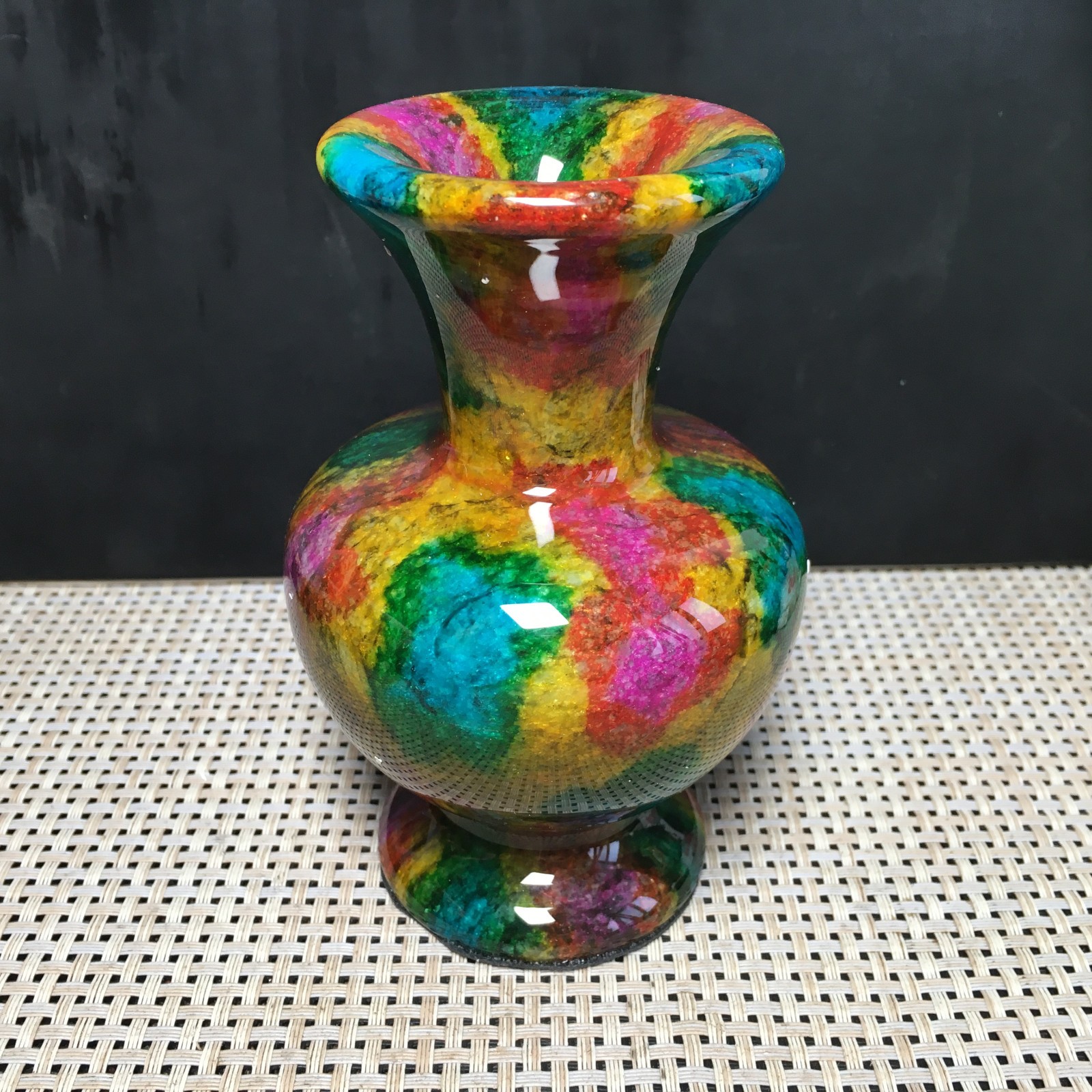 895g Natural “Seven Colors Jade” vase specimen -Taiwan China 02