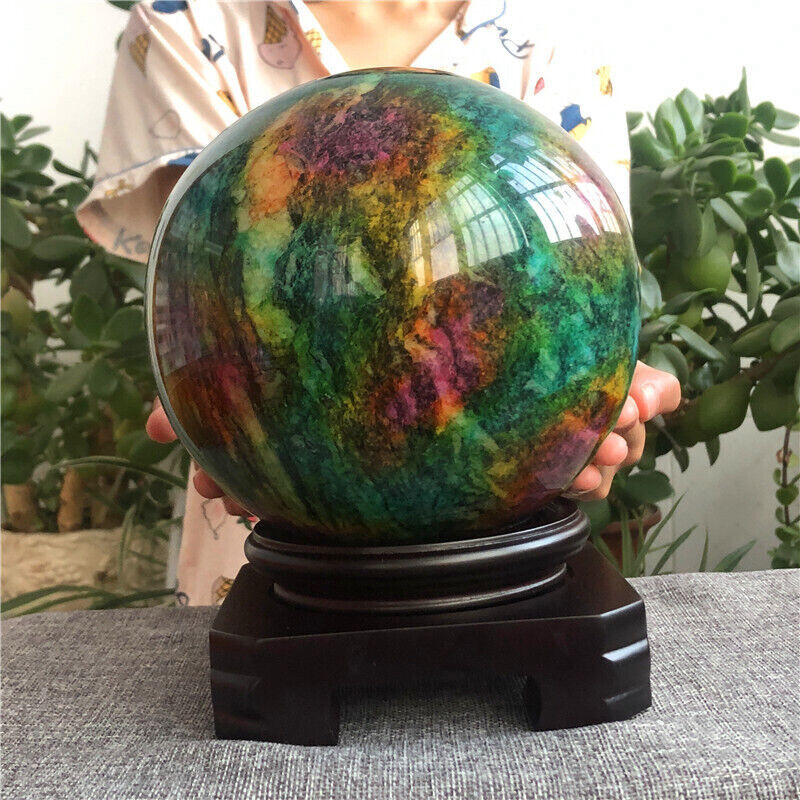 Beautiful Seven Colors Jade sphere healing -Taiwan China (12.5 LB) X9
