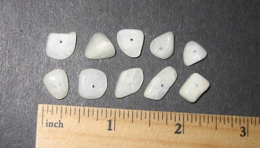 10 TUMBLED POLISHED NATURAL 10-15mm BARITE CRYSTAL STONE BEADS GERMANY 13.2g *1