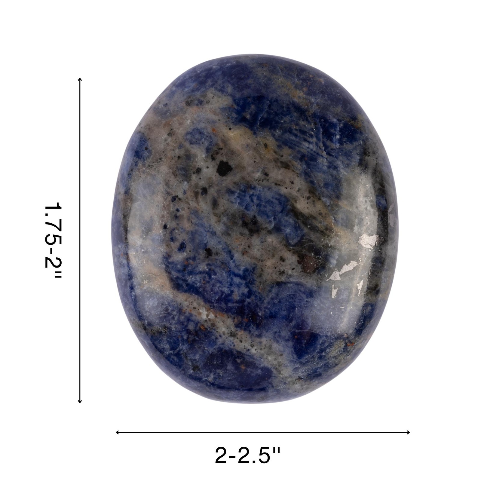Sodalite Crystal Palm Stone for Anxiety Relief, Polished Worry Stone, Gift