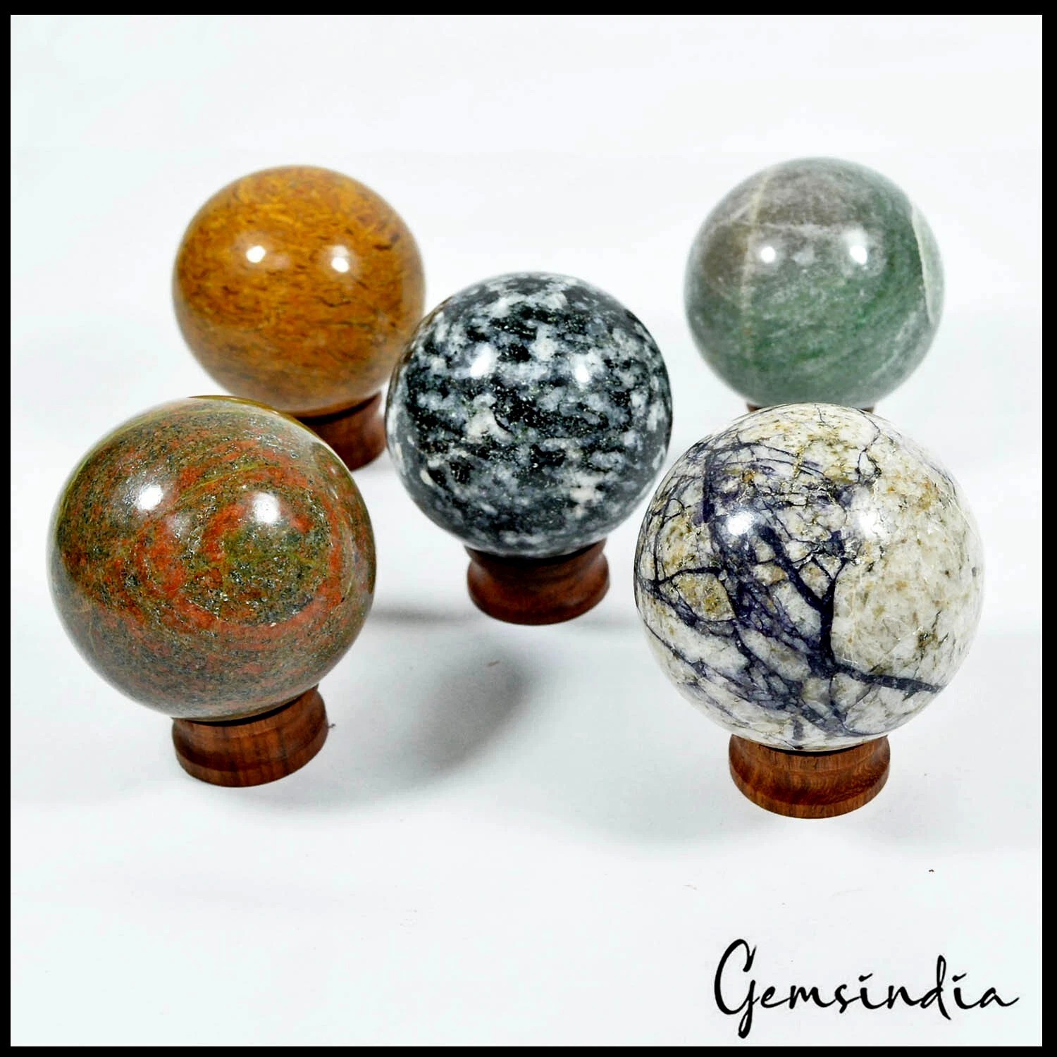 5035 Ct Natural Untreated Multi Gems Healing Crystal Mineral Sphere With Stand