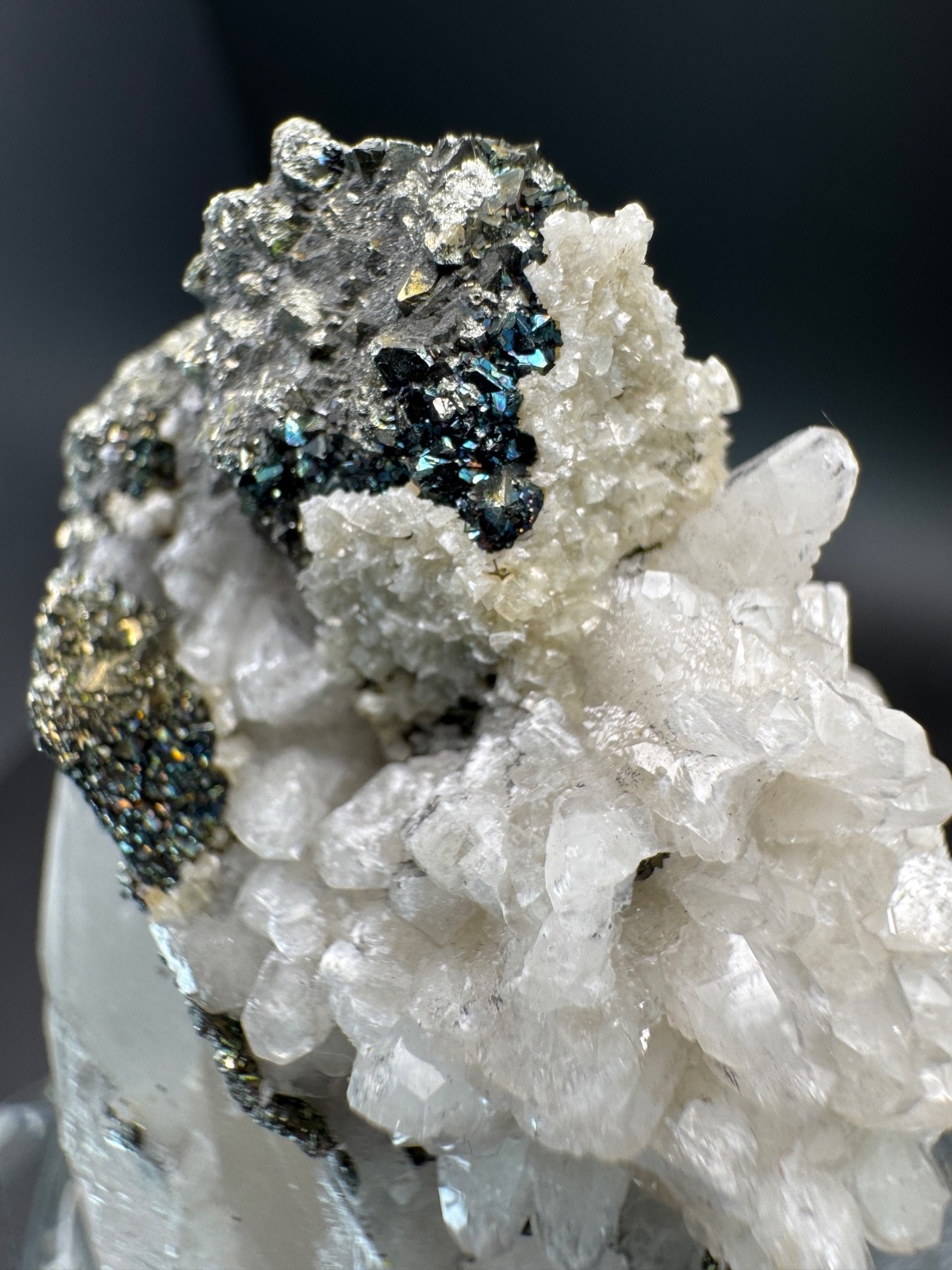 6609 High Quality Multicolor Pyrite and Calcite on Quartz Hu Bei 45g