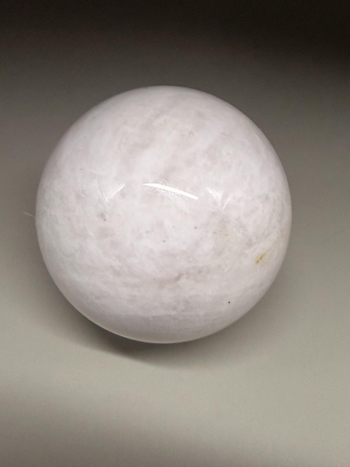 White Calcite Sphere 4.55oz 1.7in White Onyx Healing Stone