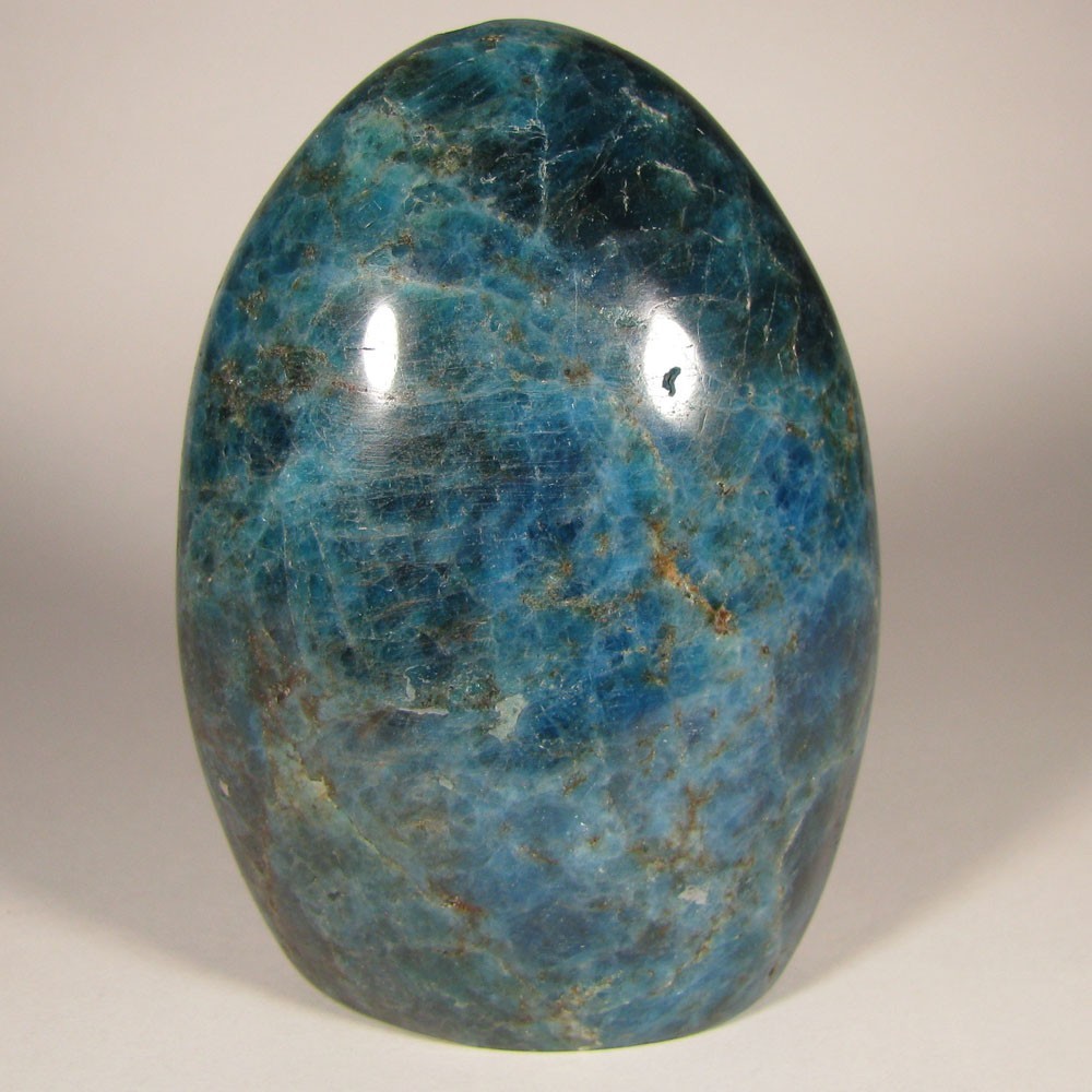 4.1″ Blue APATITE Polished Crystal Freeform Standup – Madagascar – 1.5 lbs.