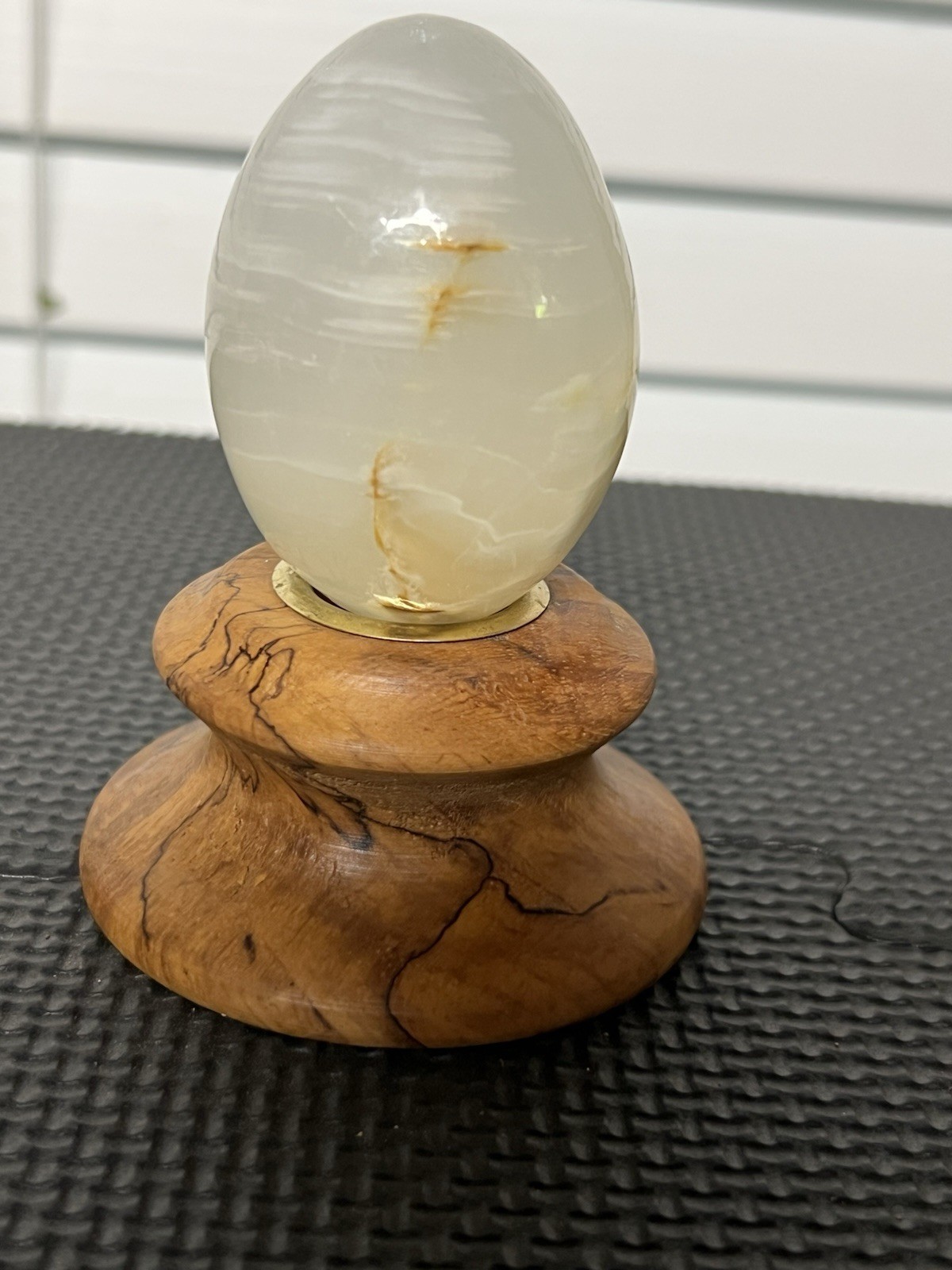 Polished Orange Calcite Stone Egg. 2 1/2 in High, 1 1/2 in Wide. Preowned.