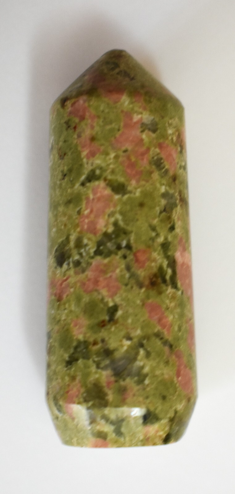 Unakite Tower Natural Green Pink North Carolina USA Olivine Crystals Hand Craved