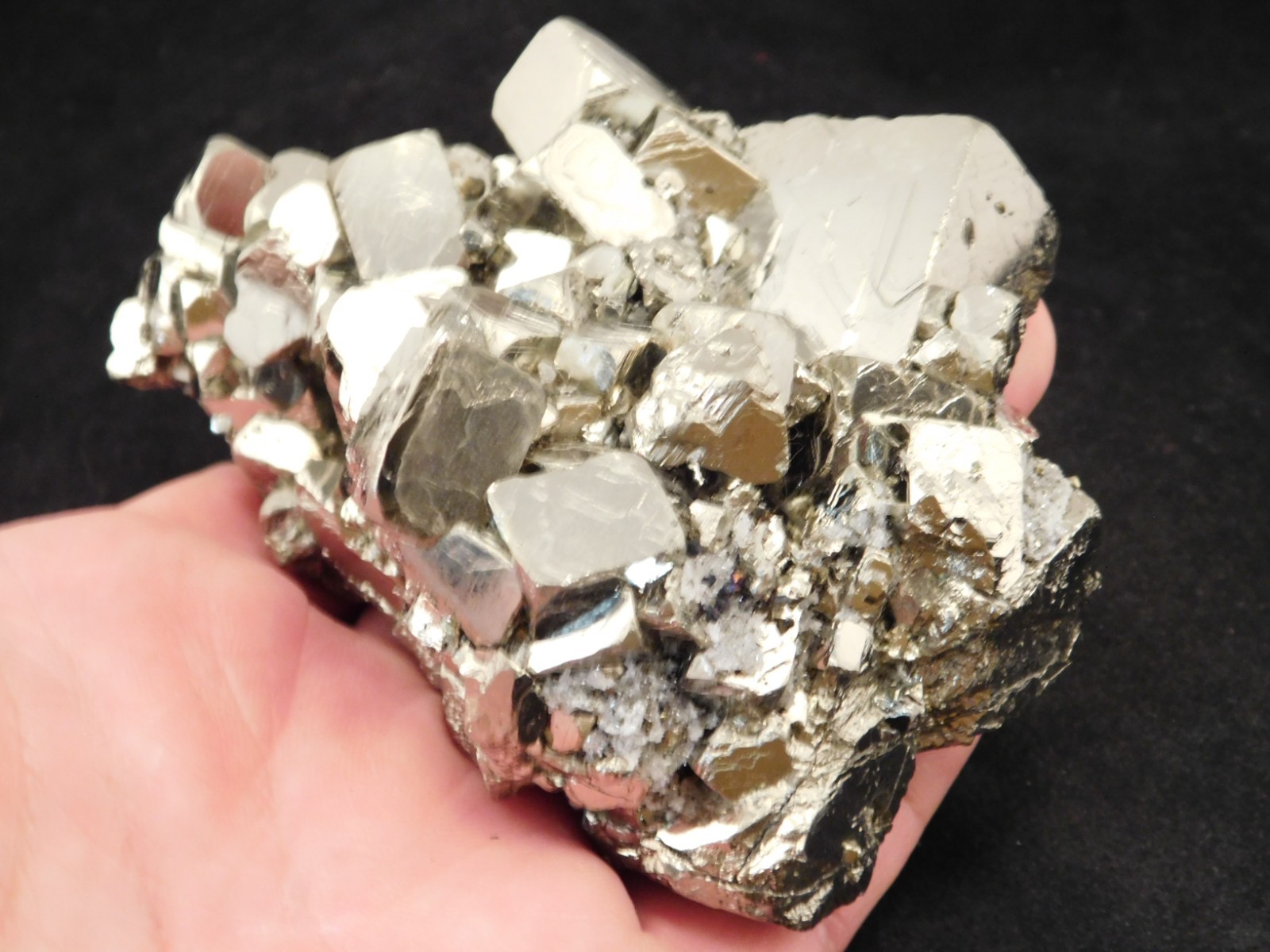 Big! Nice and 100% Natural PYRITE Crystal CUBE Cluster Peru 557gr