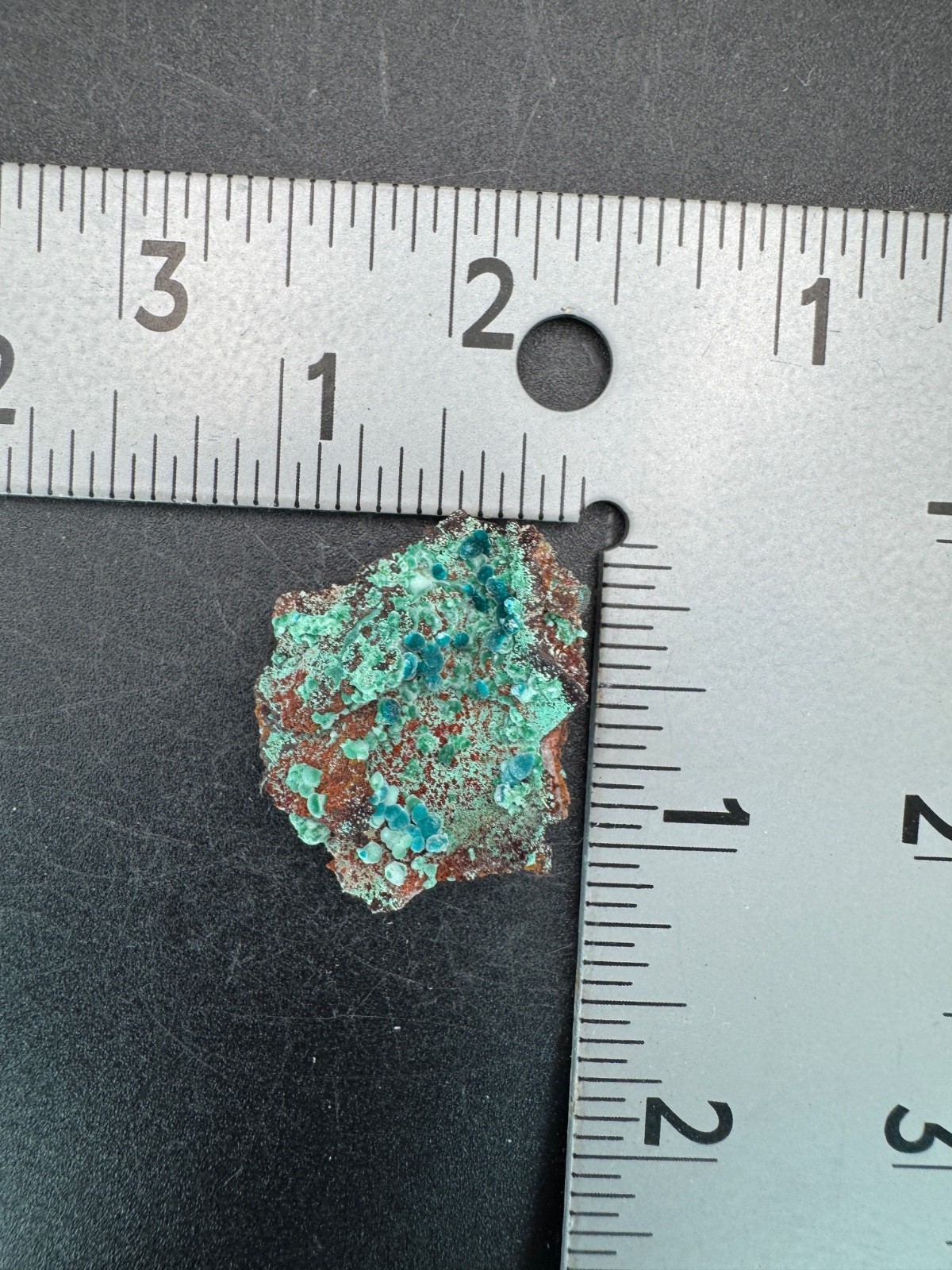 6757 Rosasite and Malachite on Matrix in Perky 8g Ojuela Mine, MX