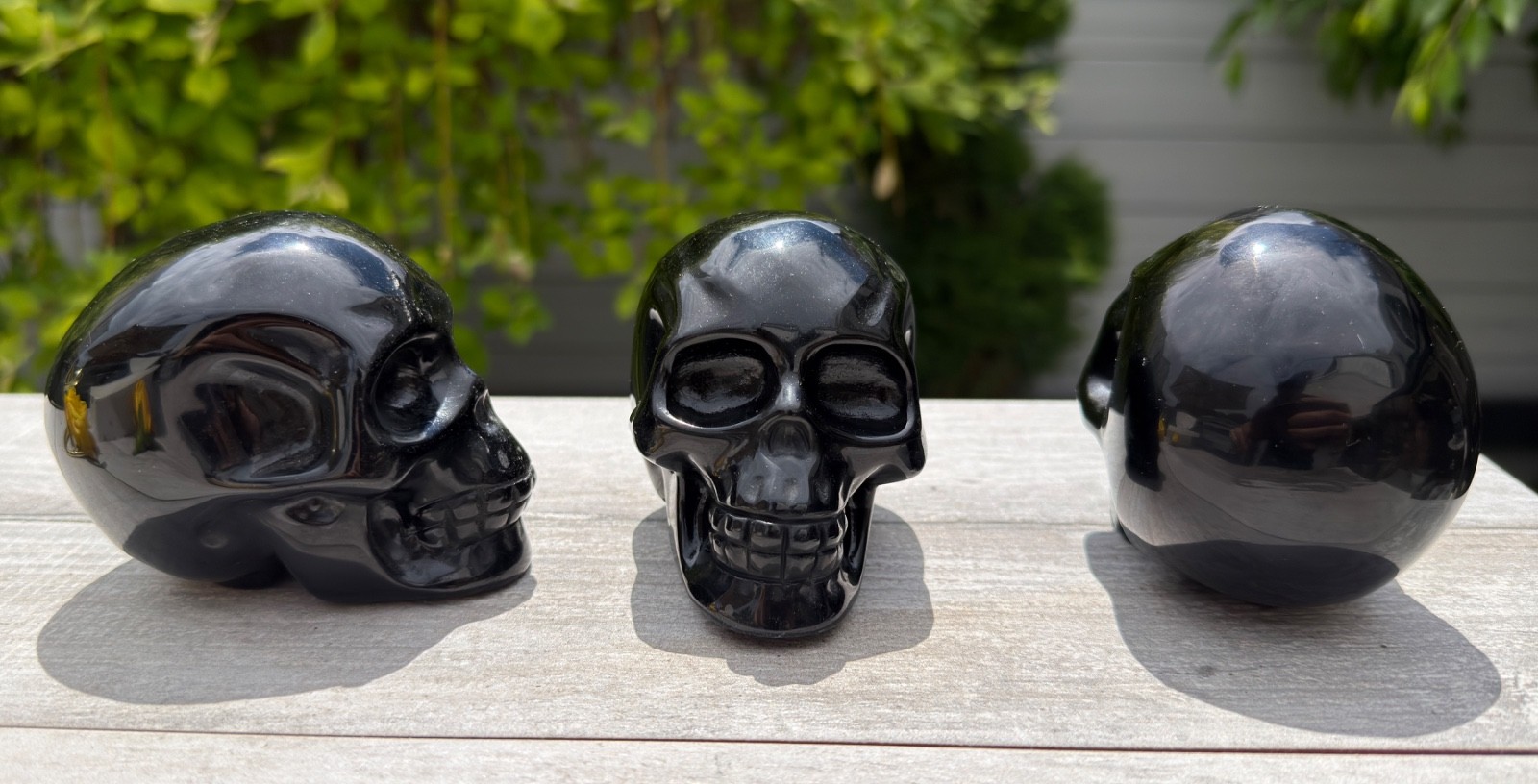 Wholesale lot 3 Pcs Natural Black Obsidian Skull