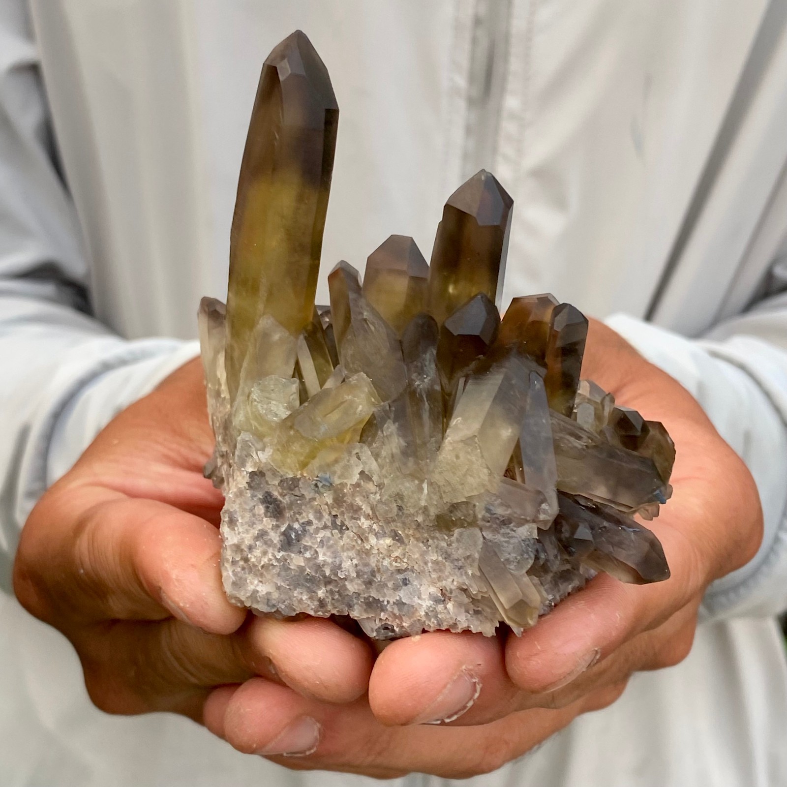 166G Natural smoky black quartz cluster crystal mineral specimen healing