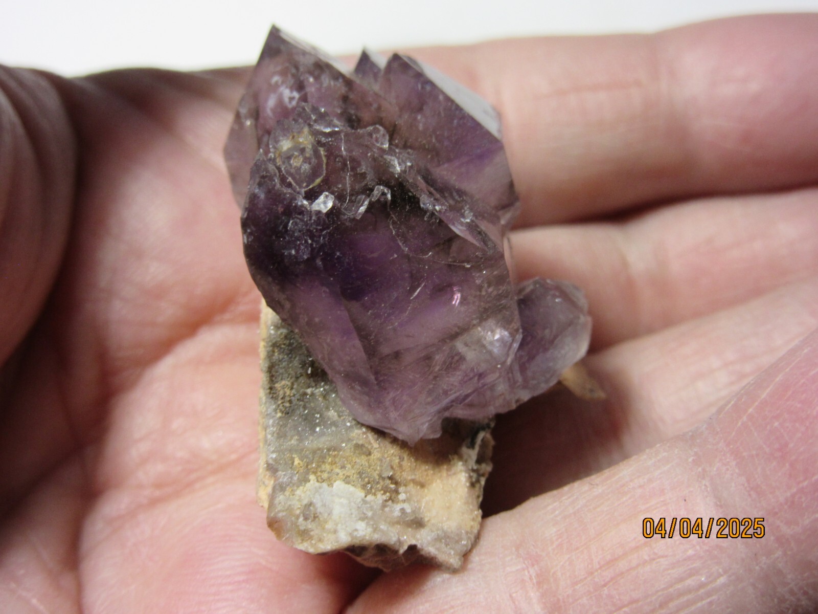 Czechoslovakia Amethyst Quartz 1 5/8″ Cluster on Matrix Collectible CAQCM-7s