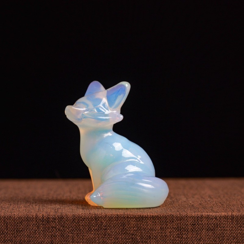 Natural Crystal Fox Carving Figurine Reiki Healing Desktop Meditation random 3pc