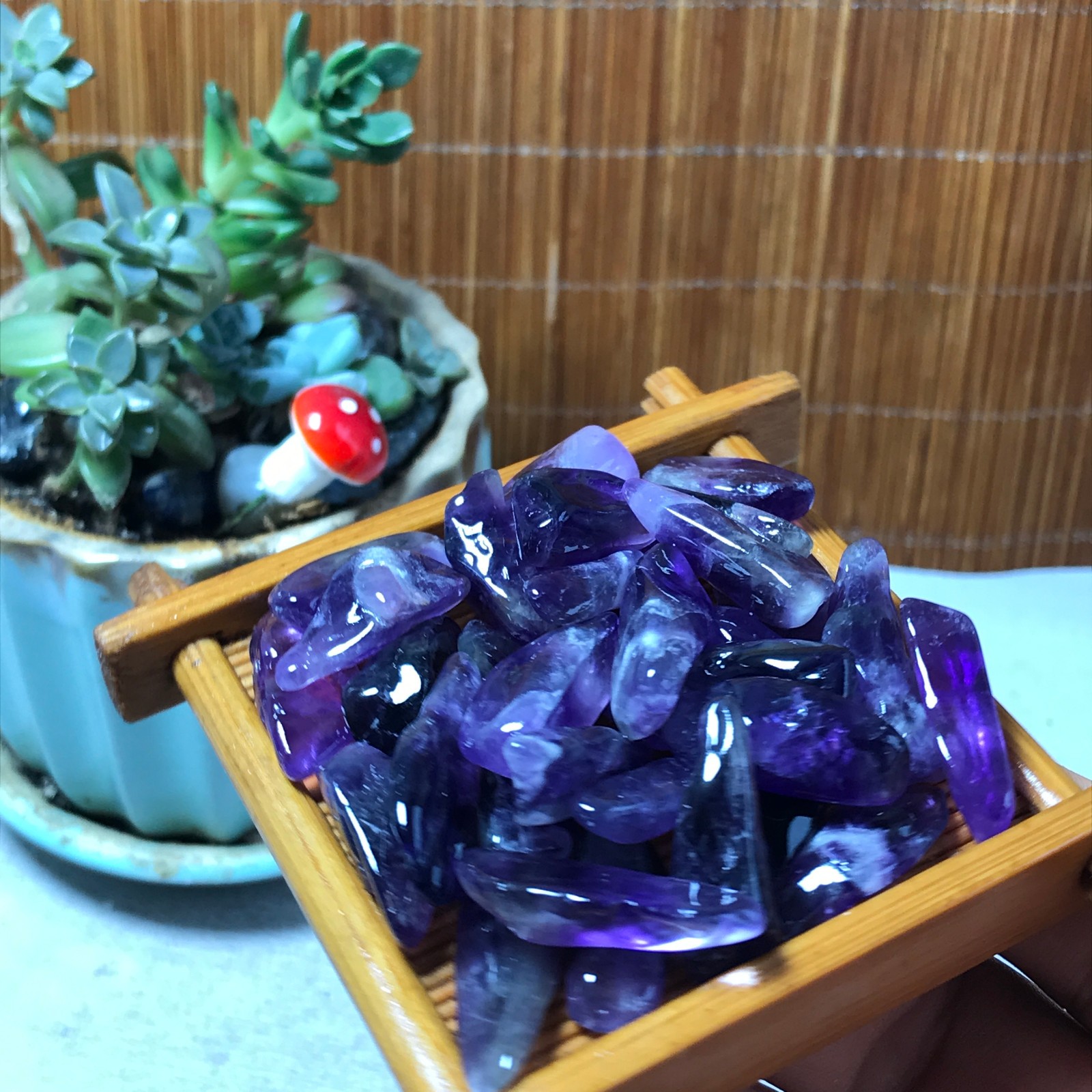 32pcs Natural Dreamy amethyst Crystal gemstone Polish Mineral Specimen 60g A6586