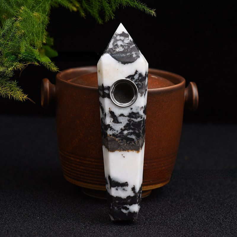 Raw Natural Quartz Tobacco Smoking Pipe Crystal Point Wand Healing Reiki Obelisk