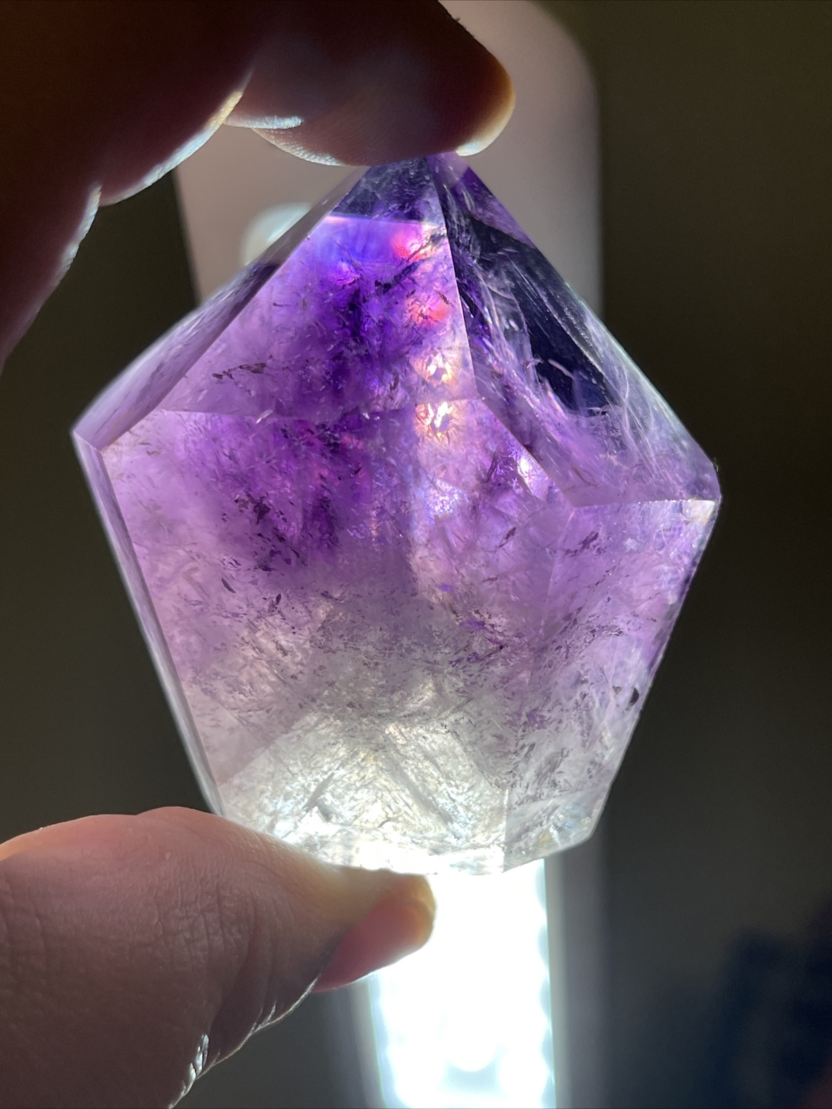 Phantom Smoky Amethyst Crystal Generator Tower 2.2in x 2in x 1.2in 105g